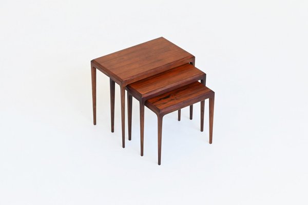 Nesting Tables in Rosewood by Johannes Andersen for CFC Silkeborg, Denmark, 1960s, Set of 3-BXV-2034647