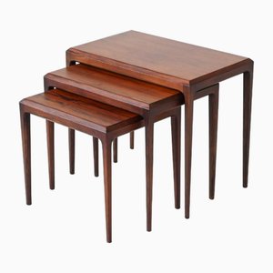 Nesting Tables in Rosewood by Johannes Andersen for CFC Silkeborg, Denmark, 1960s, Set of 3-BXV-2034647