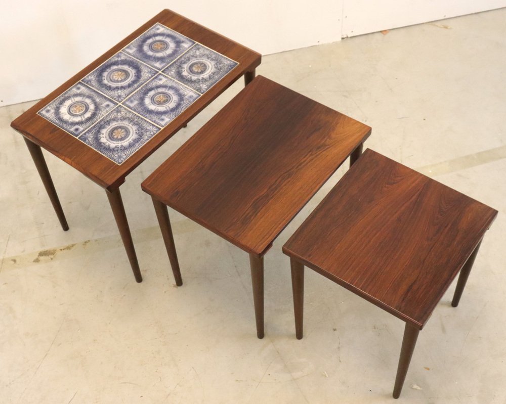 Nesting Tables in Rosewood, Set of 3