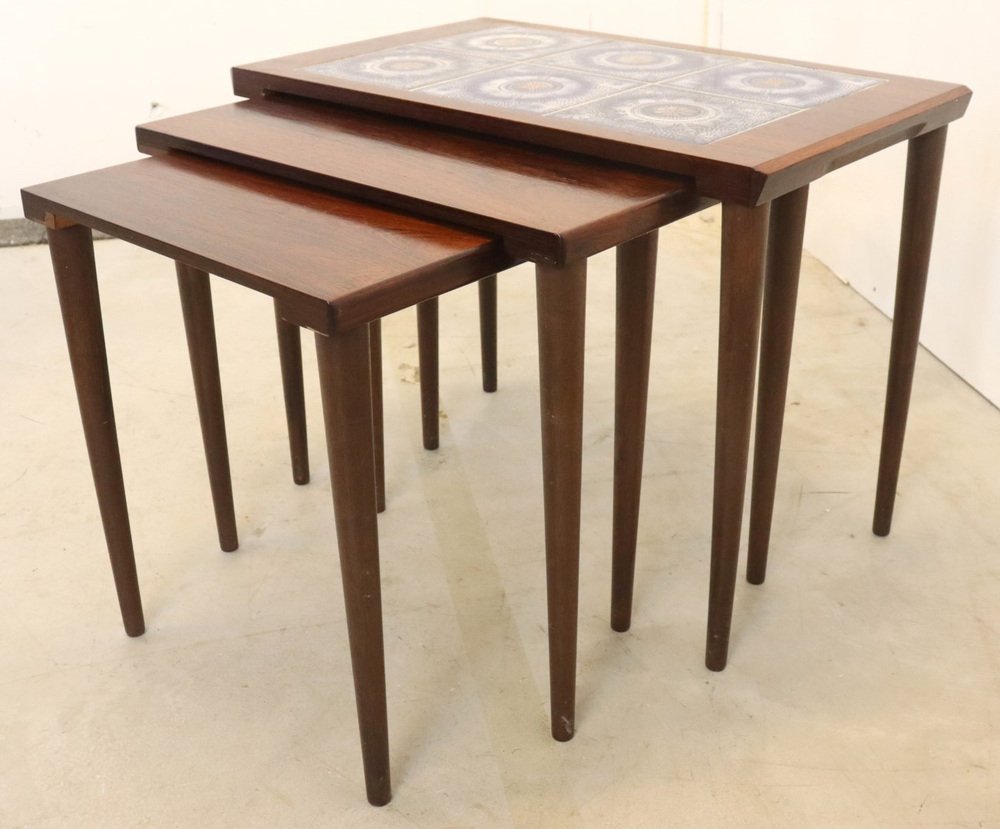 Nesting Tables in Rosewood, Set of 3