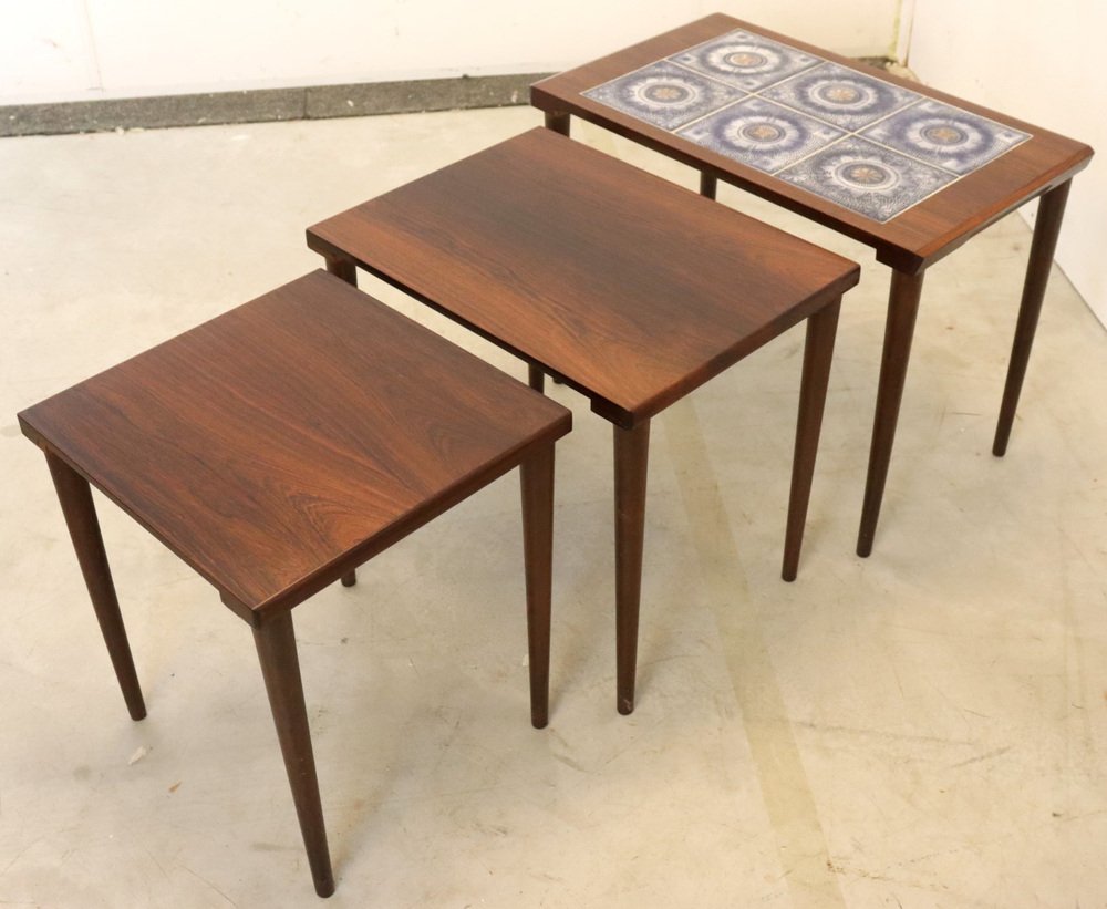 Nesting Tables in Rosewood, Set of 3