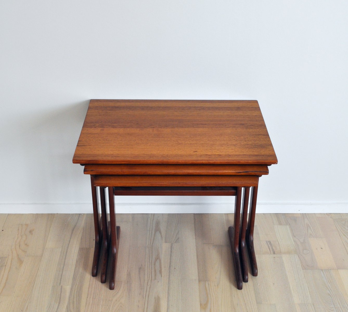 Nesting Tables in Solid Teak, Denmark, 1960s, Set of 3