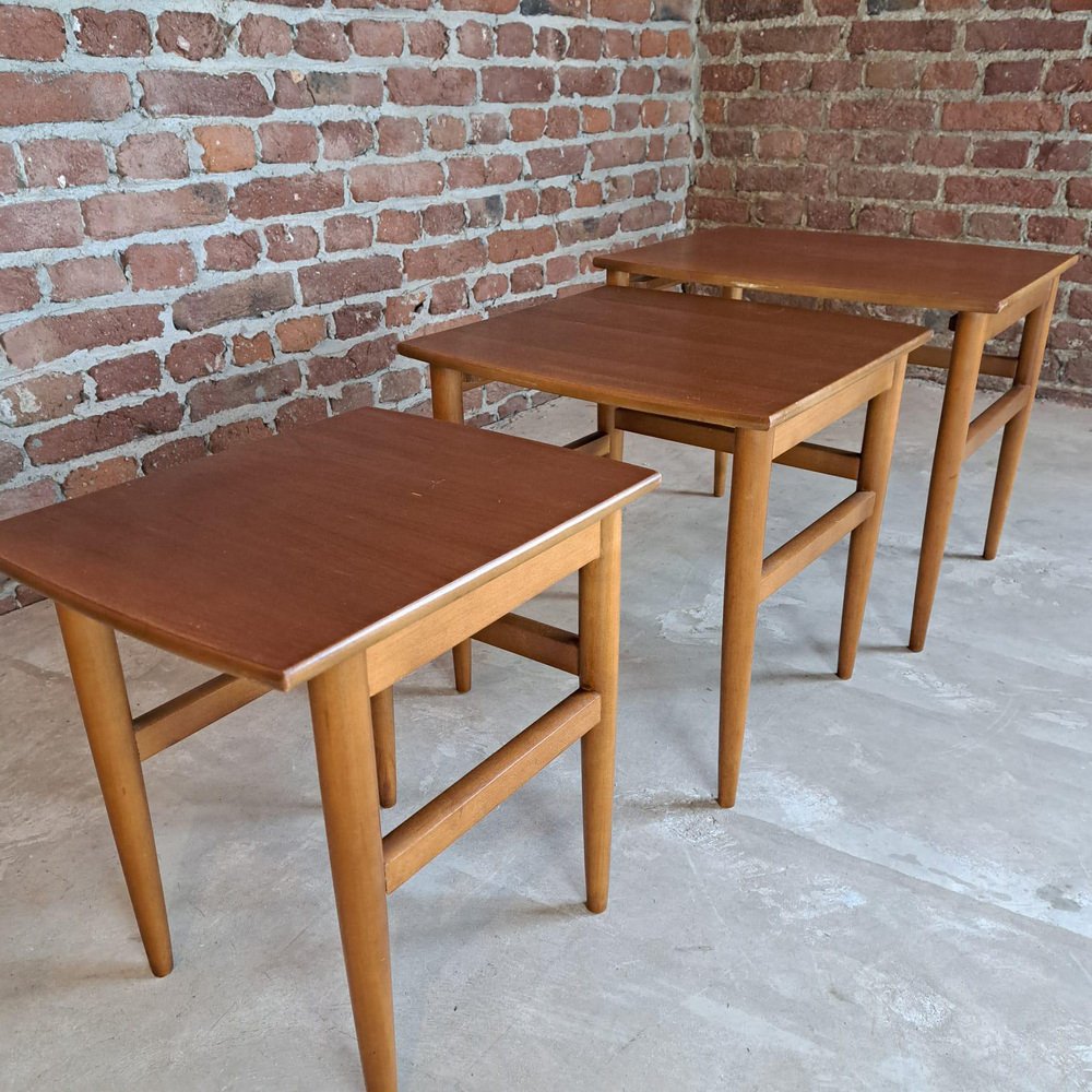 Nesting Tables in Teak, 1960s, Set of 3