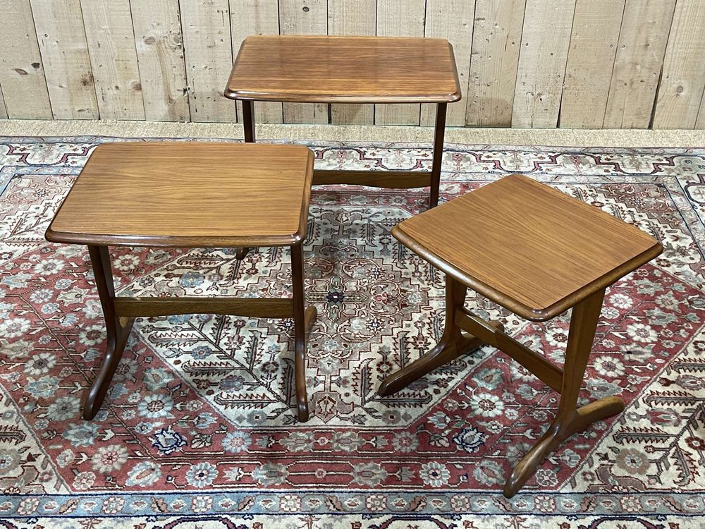 Nesting Tables in Teak, 1970s, Set of 3