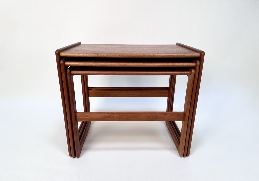 Nesting Tables in Teak by Arne Hovmand-Olsen for Mogens Kold, Denmark, 1960s, Set of 3