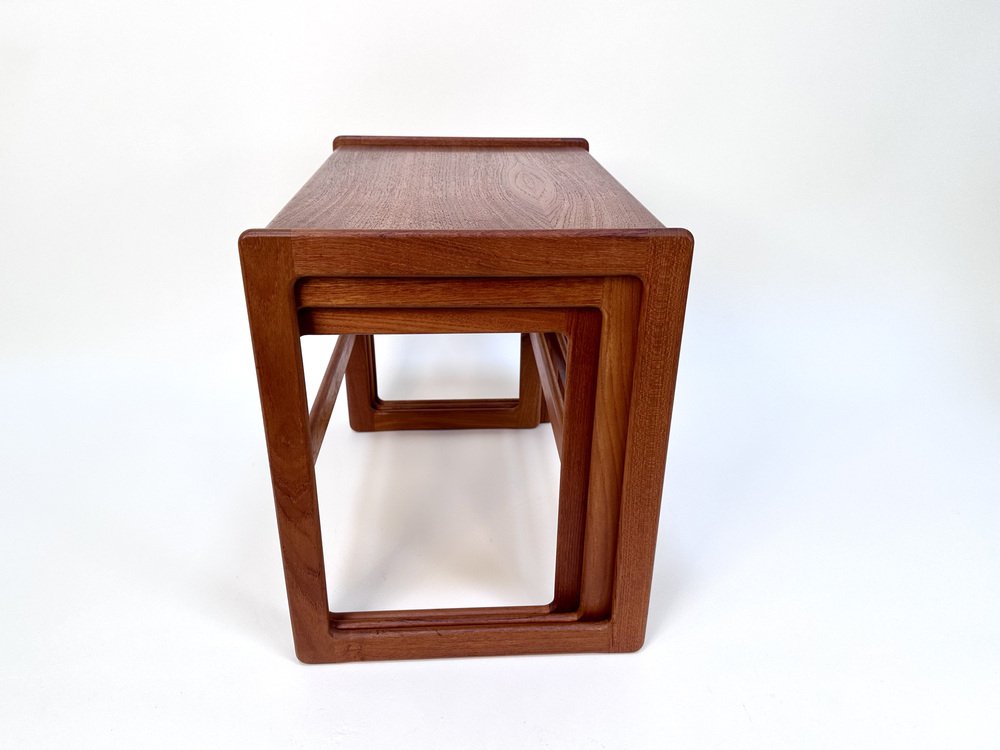 Nesting Tables in Teak by Arne Hovmand-Olsen for Mogens Kold, Denmark, 1960s, Set of 3