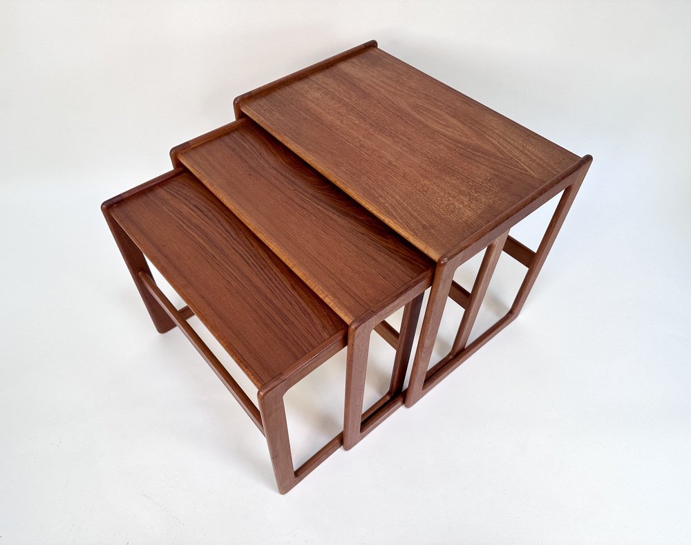 Nesting Tables in Teak by Arne Hovmand-Olsen for Mogens Kold, Denmark, 1960s, Set of 3