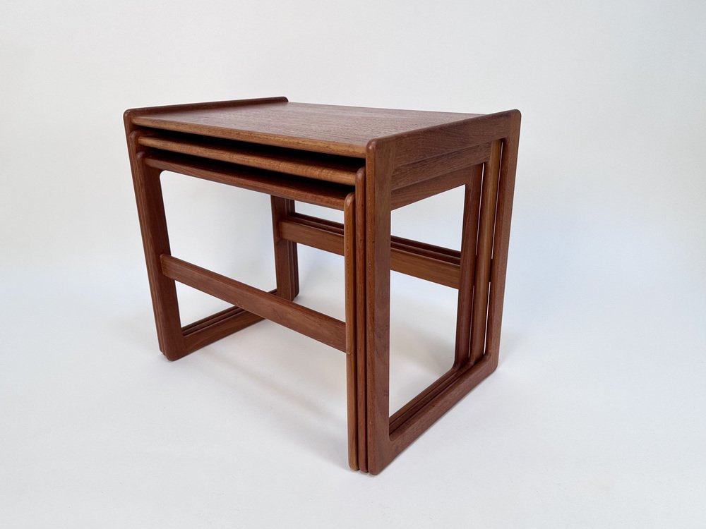 Nesting Tables in Teak by Arne Hovmand-Olsen for Mogens Kold, Denmark, 1960s, Set of 3