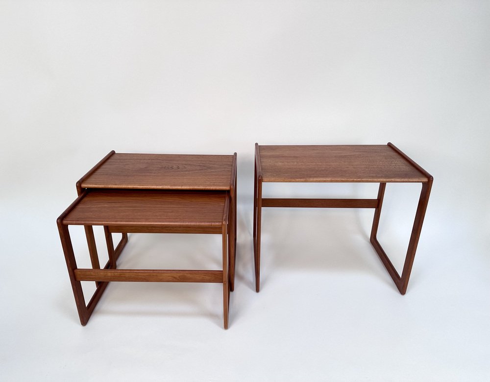 Nesting Tables in Teak by Arne Hovmand-Olsen for Mogens Kold, Denmark, 1960s, Set of 3