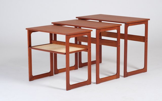 Nesting Tables in Teak by Johannes Andersen for CFC Silkeborg, Denmark, 1950s, Set of 3-ZGQ-1289944