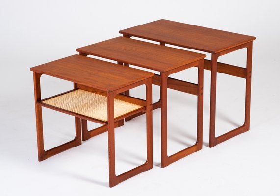 Nesting Tables in Teak by Johannes Andersen for CFC Silkeborg, Denmark, 1950s, Set of 3-ZGQ-1289944