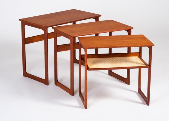 Nesting Tables in Teak by Johannes Andersen for CFC Silkeborg, Denmark, 1950s, Set of 3-ZGQ-1289944