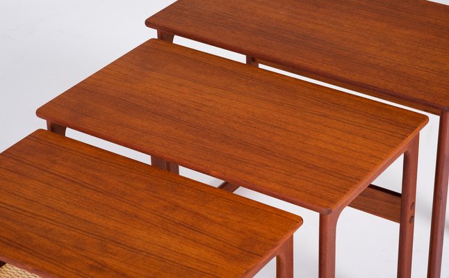 Nesting Tables in Teak by Johannes Andersen for CFC Silkeborg, Denmark, 1950s, Set of 3-ZGQ-1289944