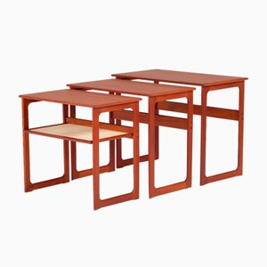 Nesting Tables in Teak by Johannes Andersen for CFC Silkeborg, Denmark, 1950s, Set of 3-ZGQ-1289944