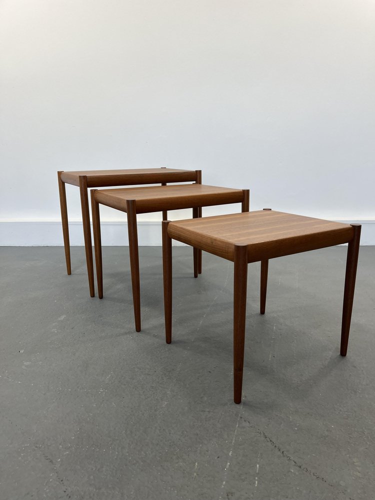 Nesting Tables in Teak, Denmark, 1960s, Set of 3-ZGQ-994941