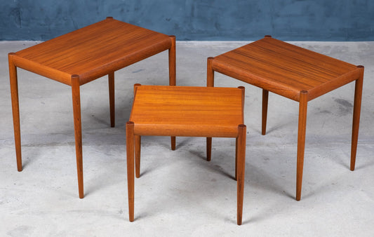 Nesting Tables in Teak, Denmark, 1960s, Set of 3