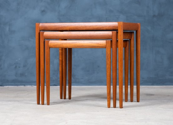 Nesting Tables in Teak, Denmark, 1960s, Set of 3-ZGQ-994941