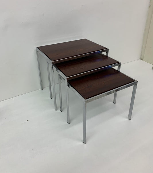 Nesting Tables with Reversible Top by Cees Braakman for Pastoe, 1970s, Set of 3