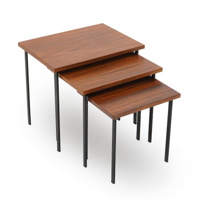 Nesting Tables with Wooden Tops, 1950s, Set of 3-EZ-1777057