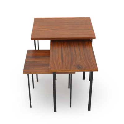 Nesting Tables with Wooden Tops, 1950s, Set of 3-EZ-1777057