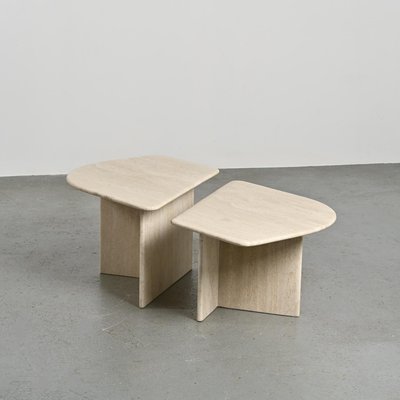 Nesting Travertine Tables, Italy, 1970, Set of 2-GJR-2023778