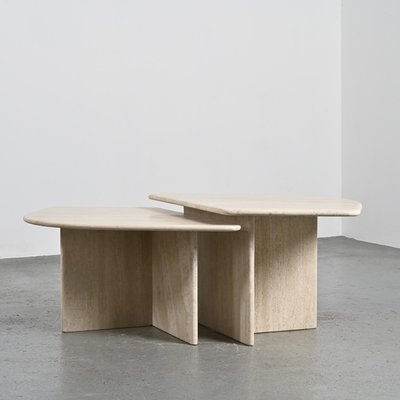 Nesting Travertine Tables, Italy, 1970, Set of 2-GJR-2023778