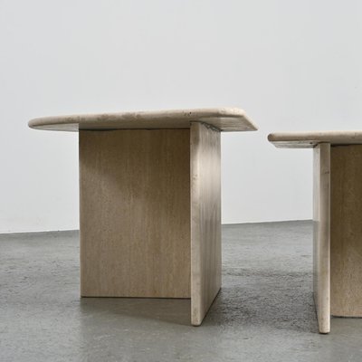 Nesting Travertine Tables, Italy, 1970, Set of 2-GJR-2023778