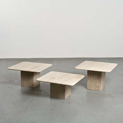 Nesting Travertine Tables, Italy, 1970, Set of 3-GJR-2023777