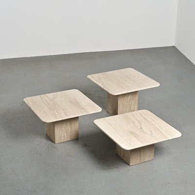 Nesting Travertine Tables, Italy, 1970, Set of 3-GJR-2023777