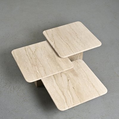 Nesting Travertine Tables, Italy, 1970, Set of 3-GJR-2023777