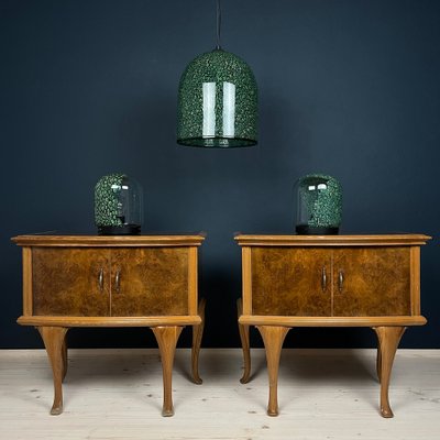 Neverrino Table Lamps in Green Murano Glass attributed to Gae Aulenti for Vistosi, Italy, 1970s, Set of 2-WQC-1796312