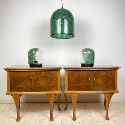 Neverrino Table Lamps in Green Murano Glass attributed to Gae Aulenti for Vistosi, Italy, 1970s, Set of 2-WQC-1796312