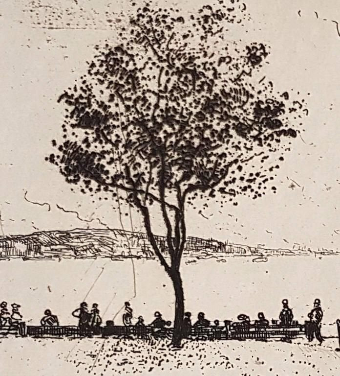 New York, Battery Park - Original Etching by J.E. Laboureur - 1907 1907