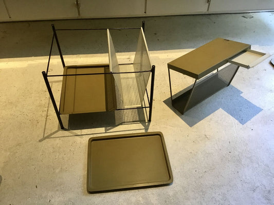 Newspaper Rack & Tray by Tjerk Reijenga for Pilastro, 1960s, Set of 2