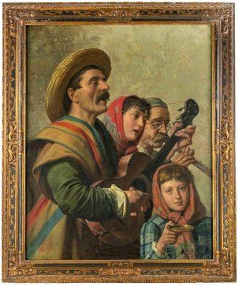 Niccolò Cecconi, The Little Concert (Concertino), Oil on Canvas, Late 19th Century-ZCI-1422423