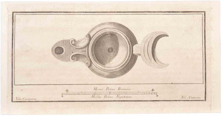 Niccolò Cesarano, Oil Lamp, Etching, 18th Century-ZCI-1760801