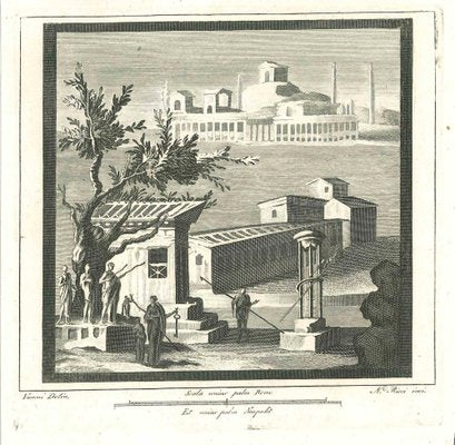 Niccolò Ricci, Landscape from Herculaneum, Etching, 18th Century-ZCI-1759200