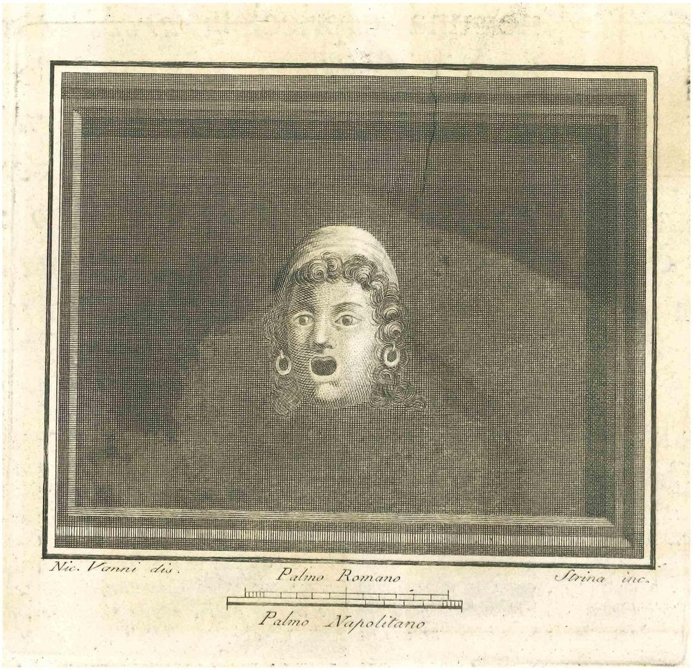 Niccolò Vanni, Ancient Theatrical Mask, Etching, 18th Century