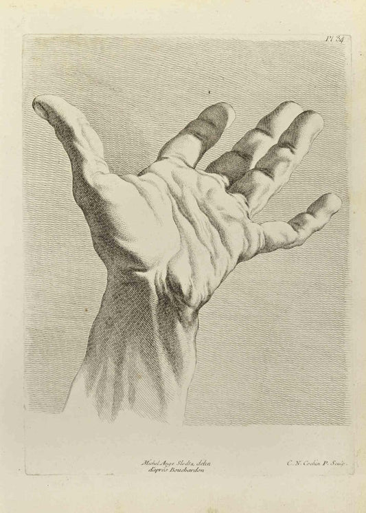 Nicholas Cochin, The Study of Hand after Bouchardon, Etching, 1755