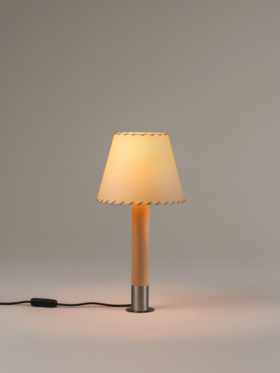 Nickel and Beige Básica M1 Table Lamp by Santiago Roqueta for Santa & Cole