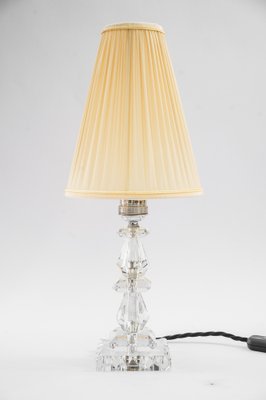 Nickel and Glass Table Lamp with Fabric Shade from Bakalowits & Söhne, Vienna, 1950s-SPD-1751790