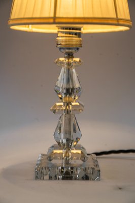 Nickel and Glass Table Lamp with Fabric Shade from Bakalowits & Söhne, Vienna, 1950s-SPD-1751790