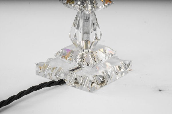 Nickel and Glass Table Lamp with Fabric Shade from Bakalowits & Söhne, Vienna, 1950s-SPD-1751790