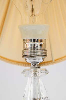 Nickel and Glass Table Lamp with Fabric Shade from Bakalowits & Söhne, Vienna, 1950s-SPD-1751790