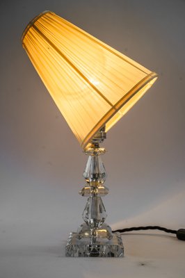 Nickel and Glass Table Lamp with Fabric Shade from Bakalowits & Söhne, Vienna, 1950s-SPD-1751790