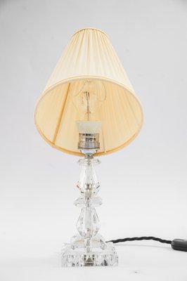 Nickel and Glass Table Lamp with Fabric Shade from Bakalowits & Söhne, Vienna, 1950s-SPD-1751790