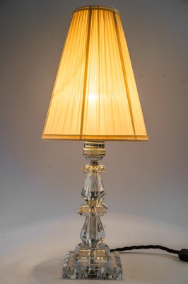 Nickel and Glass Table Lamp with Fabric Shade from Bakalowits & Söhne, Vienna, 1950s-SPD-1751790