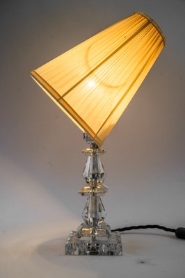 Nickel and Glass Table Lamp with Fabric Shade from Bakalowits & Söhne, Vienna, 1950s-SPD-1751790