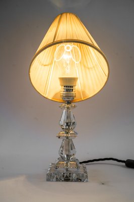 Nickel and Glass Table Lamp with Fabric Shade from Bakalowits & Söhne, Vienna, 1950s-SPD-1751790