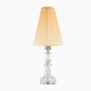 Nickel and Glass Table Lamp with Fabric Shade from Bakalowits & Söhne, Vienna, 1950s-SPD-1751790